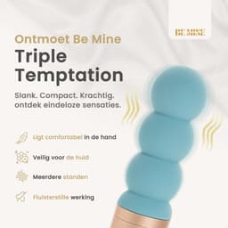 Be Mine Triple Temptation – Vibrator - Clitoris Stimulator - Vibrator voor Vrouwen - Sex Toys voor Mannen - Sex Toys voor Vrouwen - Sex Toys voor Koppels - 5 standen - USB-C - IPX7 - Powder Blue — thumbnail 5