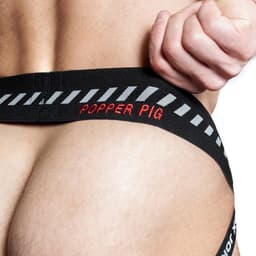 Oxjok Fisterjock - 3D Rubber Fist Jockstrap - Zwart/Rood L — thumbnail 5