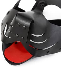 Kiotos Leather - Puppy Masker - Dog Hood - Kunstleer - Zwart — thumbnail 5