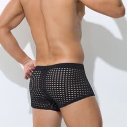 Sexy Transparante Mesh Boxershort voor Heren – Zwart herenondergoed – Doorschijnende Boxer - Maat M — thumbnail 5