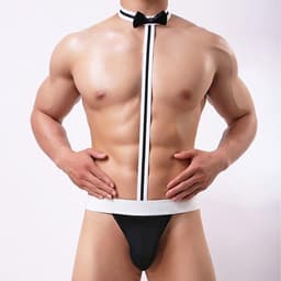 Sexy Heren Bodysuit met Stropdas en Lendendoek Kostuum voor Feest en Cosplay — thumbnail 5