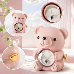 Romantische teddybeer met geconserveerde roos en hartvormige halsketting - Perfect cadeau voor Valentijnsdag, Moederdag en bruiloften — thumbnail 4