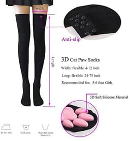 Kawaii Poot Kostuum Set - 3D Vingerloze Kat Klauw Handschoenen en Sokken voor Dames — thumbnail 5
