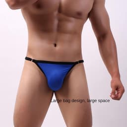 Effen IJs Zijden G-strings voor Mannen - Transparante Thongs, One Size — thumbnail 3