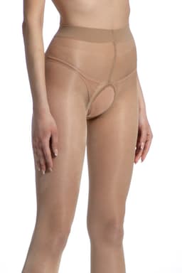 Panty open kruis - 20 Denier - Kleur: Beige - Maat: XXL - Model: Gloss - Merk: Amour — thumbnail 1