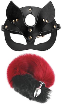 Oneay 2-delige Fox Tail Anale Plug Set – Dierenstaart Butt Plugs met Sexy Masker – Animal Role Play Seksspeeltje voor Vrouwen, Mannen & Koppels — thumbnail 1
