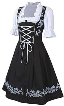 Oktoberfest Costumes for Women, German Dirndl Dress, 3-Piece Bavarian Costume Costume Traditional Oktoberfest Outfits, Beer Girl Chequered Apron, Carnival, Halloween, Cosplay, — thumbnail 3