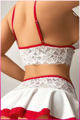 Purple-Daisy Lingeriesets voor vrouwen Smi Sheer Sexy Lingerie voor vrouwen Naughty Lace Minirok Meidenkostuum Nachthemd PDS0025-W - Maat S/M - WIT — thumbnail 4