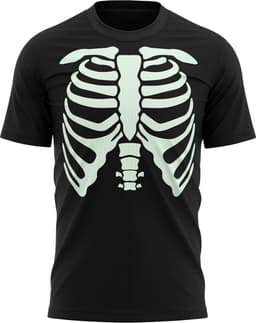 Glow in the Dark Skelet T-shirt voor Heren - Uniek Halloween Kostuum — thumbnail 3