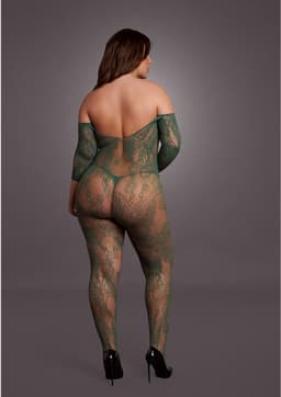 Kant Lange Mouwen Bodystocking - Koninginmaat — thumbnail 1
