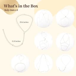 Body Chain Set - Lichaamsketting Rugketting - Feestelijke Outfit - Verstelbare Maat - Universele Pasvorm - Goudkleurig — thumbnail 3
