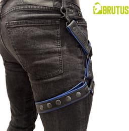 BRUTUS Leather Leg Harness Black-Blue — thumbnail 3