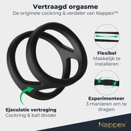 Cockring Siliconen - Nappex™ Uru Penisring voor een Hardere Erectie [Discreet Verzonden] - Rekbare Ballstretcher - Sex Toys voor Mannen en Koppels - Kamasutra - BDSM - Seksspeeltjes Zelf Aftrekken - Erotiek — thumbnail 3