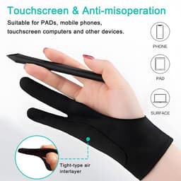 2 Stuks Tekenhandschoen voor Tablet en Touchscreen | Anti-Aanraking & Antischift — thumbnail 2