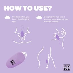 LUV EGG - Vibrerend Ei met Afstandsbediening - XL Vibratie Ei - Oplaadbaar - Waterproof - Koppeltoy - Seksspeeltje - Sex Toys voor Vrouwen - Paars — thumbnail 17