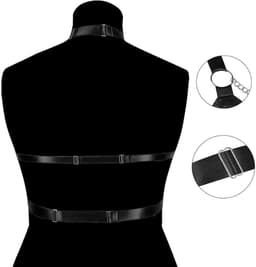 Ketting Body Harnas Vrouw – Verstelbaar Fetish Harness Lingerie Top – BDSM Clubwear – Kinky Party Outfit – One Size — thumbnail 4