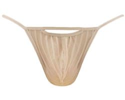 WOH heren microfiber G-string personal allure mesh beige
