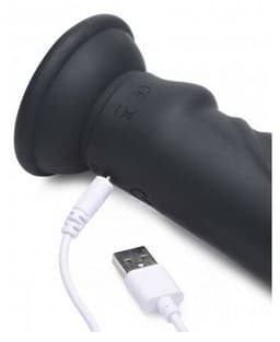 XR Brands - Vibrating and E-Stim Silicone Dildo + Remote Control — thumbnail 12