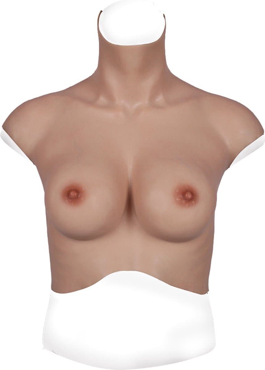 Siliconen Borstprothesen voor maat L / XL - CUP C - + kanten choker - 100% hypoallergene medische siliconen - Kunstmatige Nep Borst - Valse Borsten - Borst - Siliconen Huid - Bodysuit - Crossdresser - Transgender - Travestiet — afbeelding 1