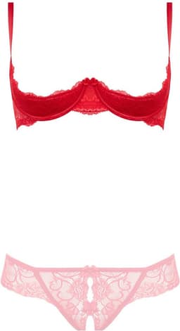 Christine le Duc - Kanten Kwart Cups BH - Lingerie Erotisch - Marzia - Rood — thumbnail 4