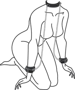 EasyToys - Kunstleren Halsband met Handboeien - Duurzaam - Bondage Set - Handboeien - BDSM Set - BDSM Toys - Rollenspel Erotiek - Erotisch Spel - Sex Toys voor Vrouwen en Mannen - Zwart — thumbnail 3