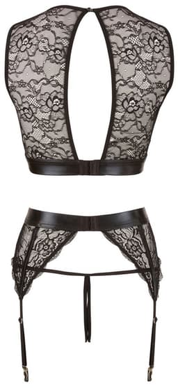 Cottelli Collection – Bondage Jarretel Set met Hand Boeien voor Onderdanig Genot – Maat S – Zwart — thumbnail 8