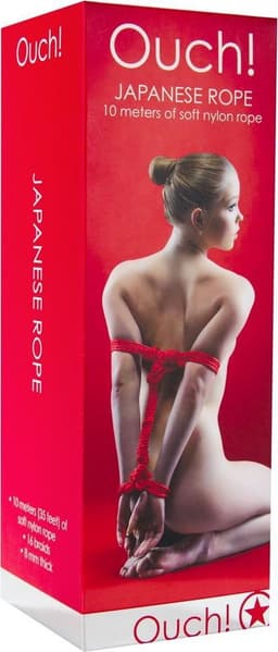 Ouch! Japanse Bondage Touw voor Stoute Spellen - 10m - Rood — thumbnail 5