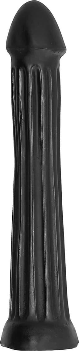 All Black Grote zwarte dildo met diepe groeven — thumbnail 2