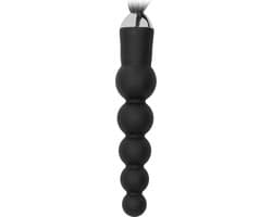 Ouch – Siliconen Dildo Flogger Zweep met Anal Beads Handvat voor Extra Stimulatie – Zwart — thumbnail 3