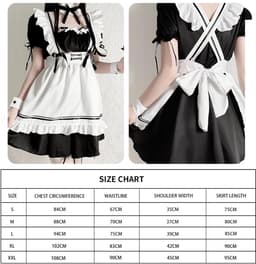 Allecto - French Maid Dress - Anime Maid Cosplay - Perfect voor Feestjes - Zwart - Halloween Kostuum - Geschikt voor Volwassenen - Klassiek Model — thumbnail 2