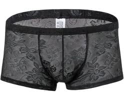 Dailygoods- Boxershorts Transparant Kant - Heren Ondergoed - Sexy Broekje - Lage Taille - Modieus Casual - Geschikt voor Alle Seizoenen