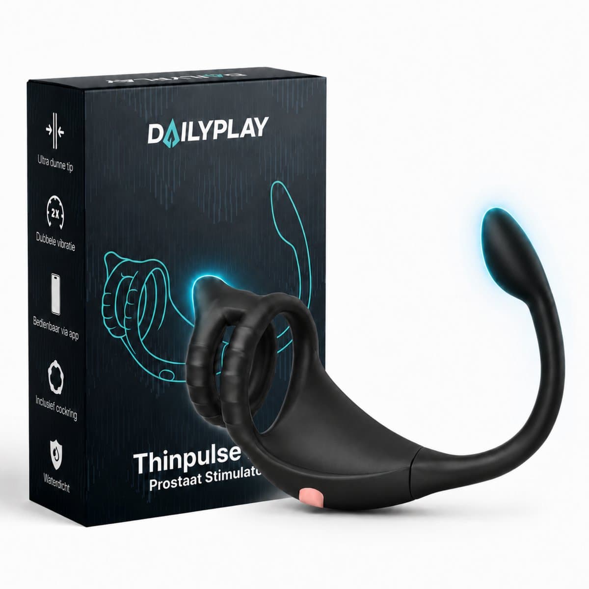 Dailyplay Prostaat Vibrator met Cockring – Extra Dunne Anaal Stimulator met Afstandsbediening – Buttplug Dildo Vibrator – Sex Toys voor Mannen & Koppels – Anale Seks Speeltjes — afbeelding 1