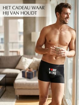 Boxershort met tekst I Love My Wife – Ondergoed Heren – Cadeau voor Man – Boxer Katoen Stretch - Maat L — thumbnail 2
