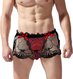 Sexy Sissy Panties voor Mannen met Kant, Transparante Mini Rok en Erotische Ondergoed voor Crossdressers en Cosplay — thumbnail 5
