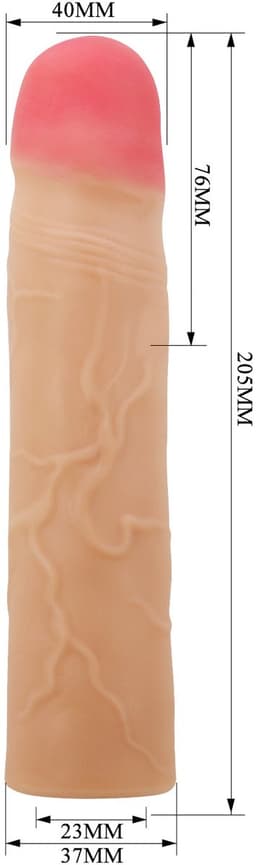 Power Escorts Extension Penis Sleeve – 20,5 cm buitendia 4 cm – Zacht & Flexibel — thumbnail 4
