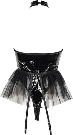 Sexy Lingerie Body – Erotisch jurkje – Rollenspel – Lak & Netstof – Latex & Datex – Kinky Mesh Bustier met Tule Rokje – Verleidelijk Fetish – Erotische Lingerie – BDSM – Lingerieset Dames – Sexy Lingerie – Festivallook – Bitch – Maat XS, S, M, L, XL — thumbnail 12
