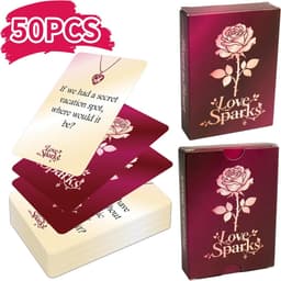 Vragenkaarten voor koppels - Gespreksstarter kaarten - Verdieping relatie - 50 romantische vragen - 50 kaarten - Multicolor — thumbnail 4