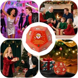 Kerstmis Dobbelspel - Kerstman Dobbelsteen - Feestelijke Spelletjes - Interactief Entertainment - 7.8x7.8x6.5 cm - Enkel kenmerk — thumbnail 3