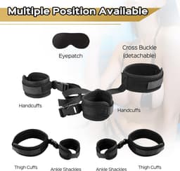 DOWO® - BDSM Extreme Bondage Set - SM Handboeien - Enkelboeien - Halsband - Blinddoek - Sex Toys voor Koppels - Seksspeeltjes voor vrouwen - Sex Pakket en Toys - 9 Delig — thumbnail 2