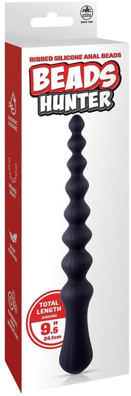 NMC 8.5 inch geribbeld siliconen Anal bal Beads Anale kralen - Zwart - 24.2 cm — thumbnail 2