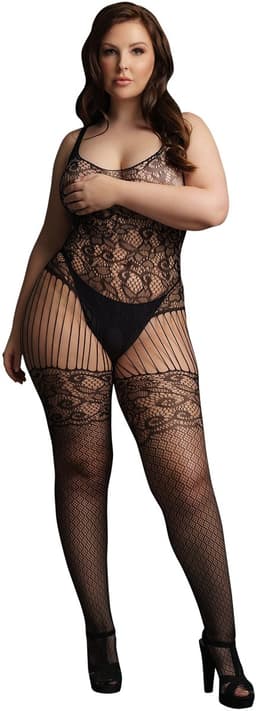 Shots - Le Désir Jarretel Net Bodystocking met Grote Gaten - One Size black O/S — thumbnail 8