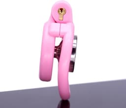 Chastity Cage met katheter en urineschaal, 4 ringen, platte penishoes met verborgen slot. — thumbnail 4