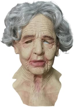 Masker Realistische Oude Man Oude Dame Masker Griezelig Menselijk Latex Masker, Eng Rimpel Masker Halloween Cosplay Masker Partij Rekwisieten (A) — thumbnail 2
