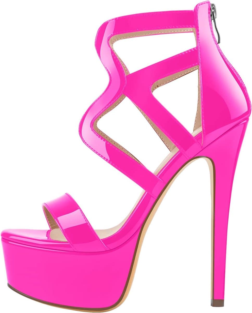 Maker Dames plateausandalen met riempjes, stilettohak, hoge hakken — afbeelding 1