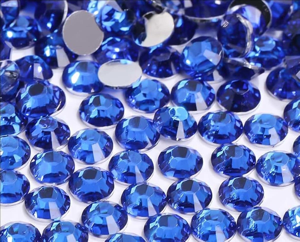Strassteentjes, 3 mm, glittersteentjes, nagels, ronde kristallen, steentjes voor nagels, doe-het-zelf kunsthandwerk, kleding, telefoonhoesjes, schoenen, tassen (blauw) — afbeelding 1