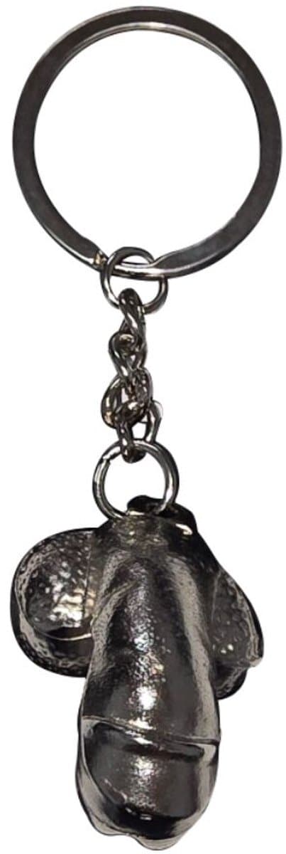 Zilveren Metalen Penis Sleutelhanger — afbeelding 1