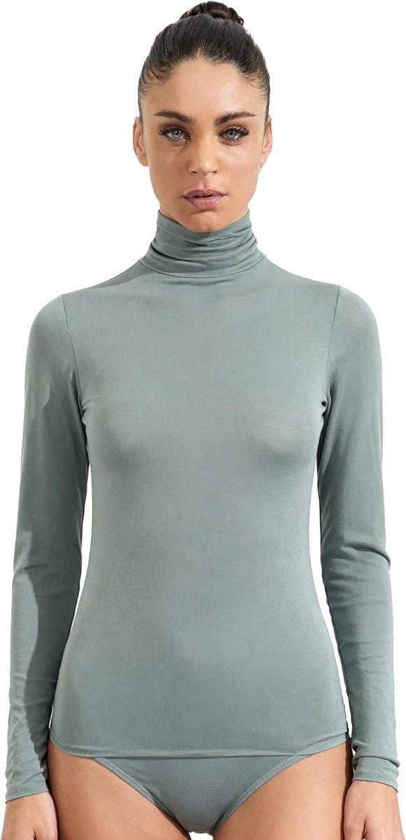 Pura Dames ondershirt lange mouwen met kasjmier kant elegant thermisch warm basislaag — afbeelding 1