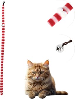 Toverstaf voor katten, vervanging, navulaccessoires voor kattenstok, rood/wit — thumbnail 1