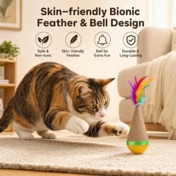 Kattenspeelgoed met veer en bel, kraboppervlak van sisal, zelfopbouwend speelgoed voor katten — thumbnail 3