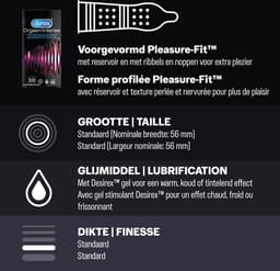 Durex - 30 stuks Condooms - Pleasure Me 10 stuks met ribbels - Orgasm Intense Stimulerende Gel 10 stuks - Performa 10 stuks vertragende effect - Voordeelverpakking — thumbnail 7